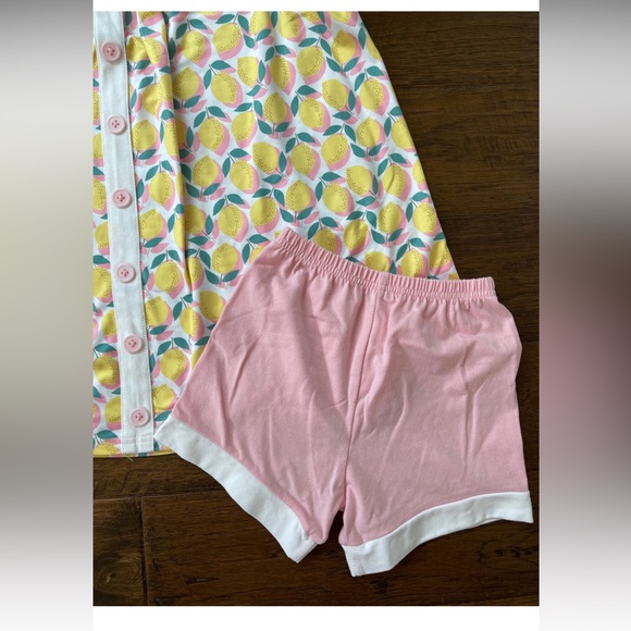 Girls 7-8 Mini Boho pink with lemons tunic set - Picture 2 of 8